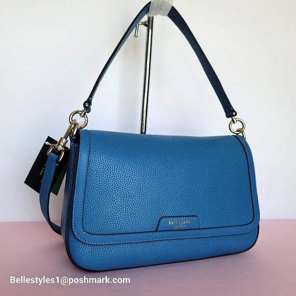 KATE SPADE Hudson Pebbled Leather Flap Convertible Shoulder Bag- Back to School - Picture 3 of 16